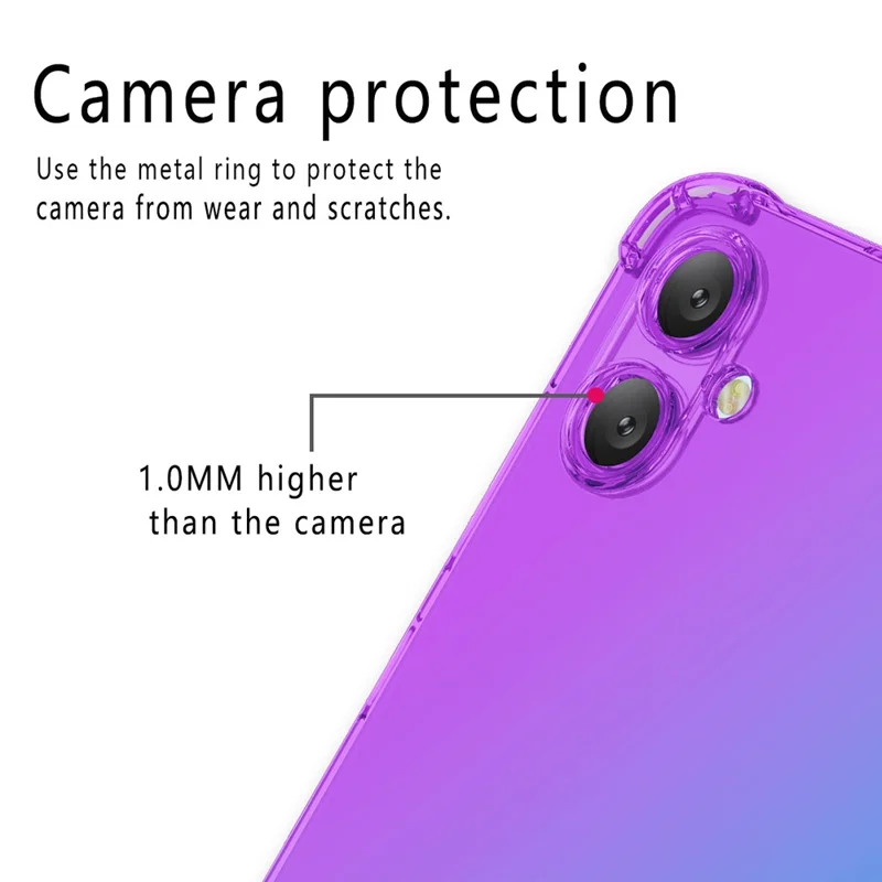 Coque pour Samsung Galaxy A06 4G, Coque TPU Anti-chute avec Dégradé de Couleurs - Violet / Bleu