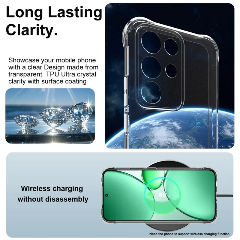 IMAK Hülle für Realme C85 Pro 4G TPU-Handyhülle Airbag stoßfest Schutz