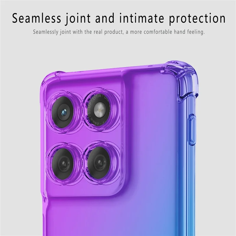 Für Motorola Edge 60 Pro 5G Hülle Verlaufsfarbe TPU Handyhülle Stoßfeste Handyabdeckung - Lila / Blau