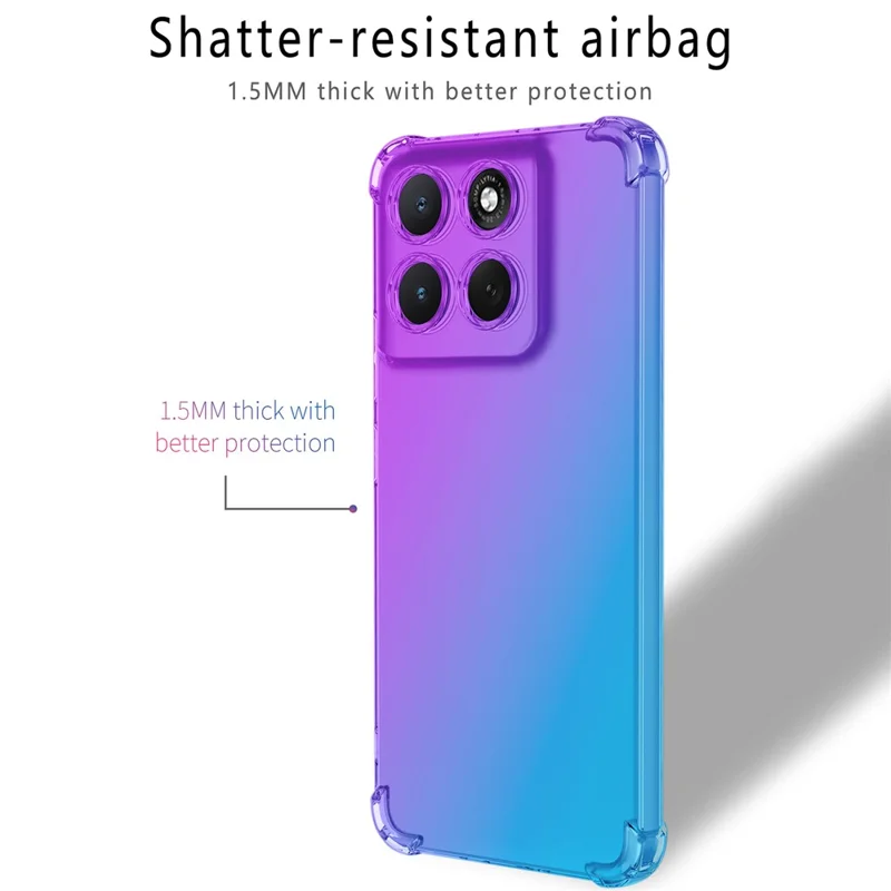 For Motorola Moto G86 5G Case Gradient Color TPU Phone Case Anti-Drop Phone Cover - Purple  /  Blue