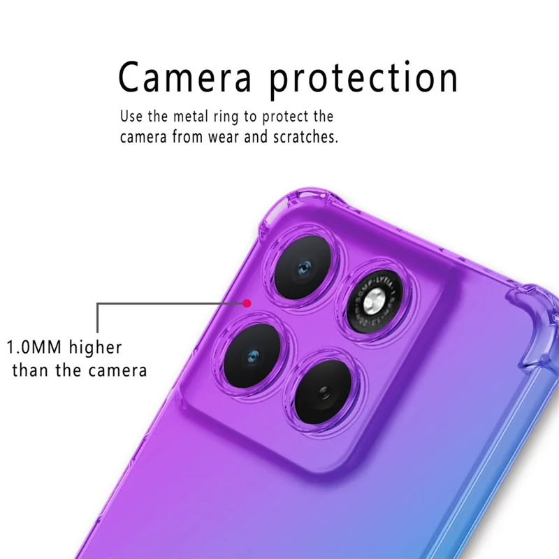 For Motorola Moto G86 5G Case Gradient Color TPU Phone Case Anti-Drop Phone Cover - Purple  /  Blue