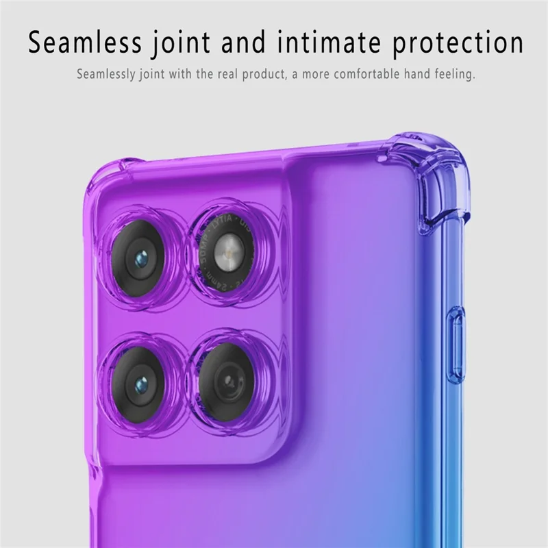 Voor Motorola Edge 70 5G hoesje Gradiëntkleur TPU telefoonhoesje Anti-val beschermhoes - Paars / Blauw