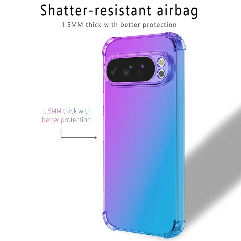 For Google Pixel 10 Pro XL Case Gradient Color TPU Phone Case Anti-Drop Phone Cover - Purple  /  Blue