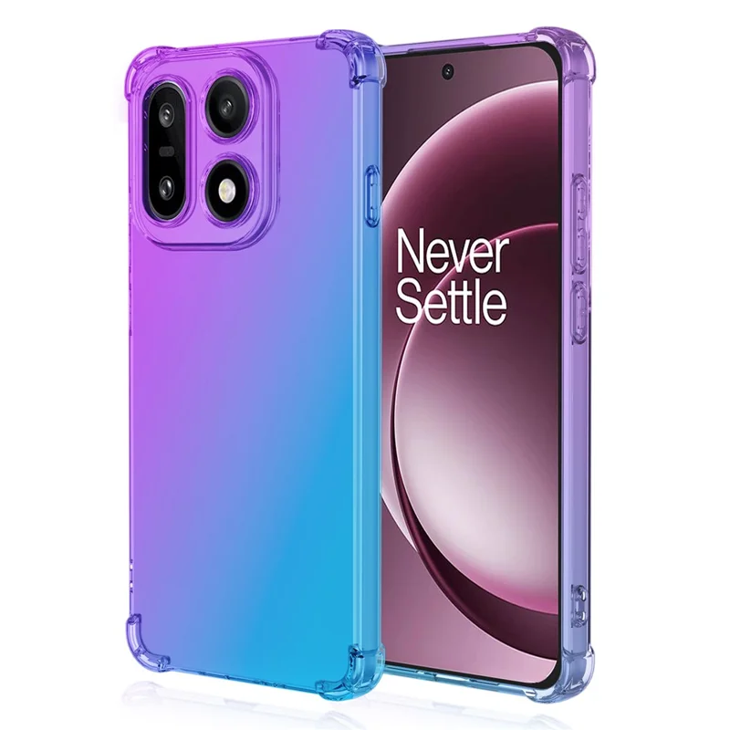 Voor OnePlus 15 5G hoesje Gradiëntkleur TPU telefoonhoesje Anti-val beschermhoes - Paars / Blauw