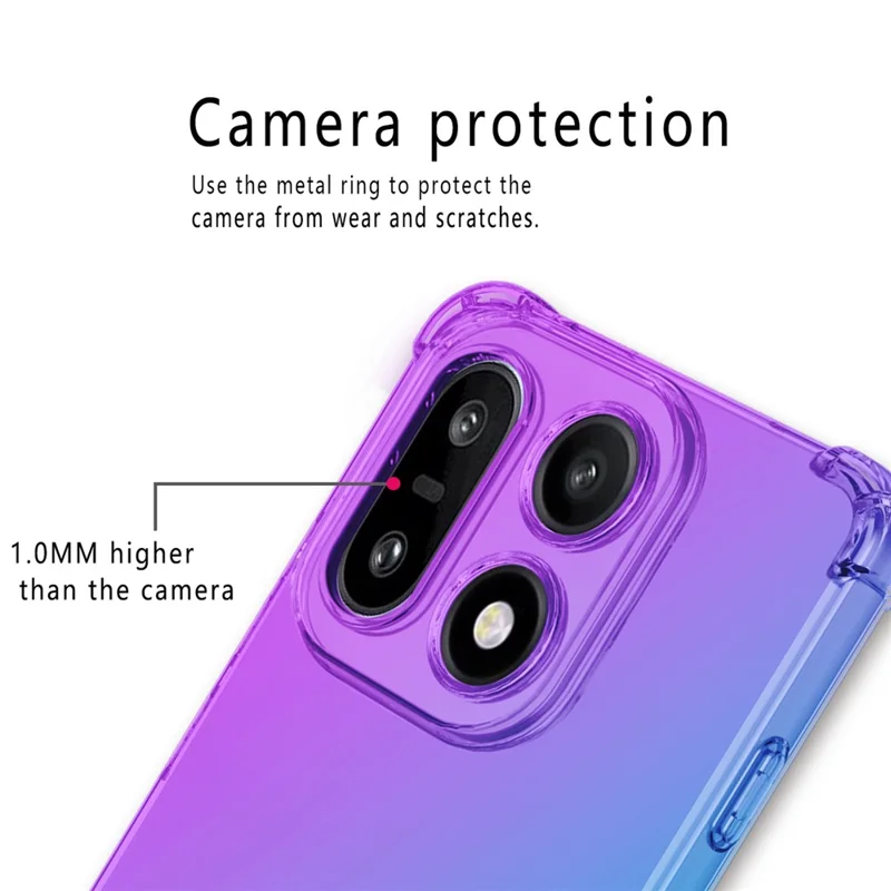 Voor OnePlus 15 5G hoesje Gradiëntkleur TPU telefoonhoesje Anti-val beschermhoes - Paars / Blauw