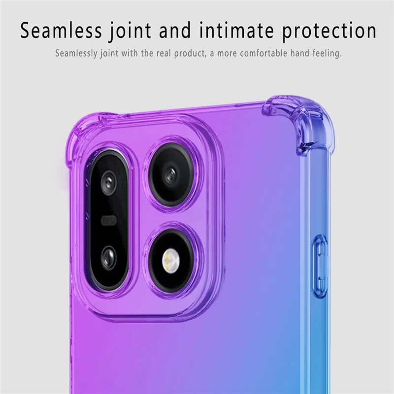 Voor OnePlus 15 5G hoesje Gradiëntkleur TPU telefoonhoesje Anti-val beschermhoes - Paars / Blauw