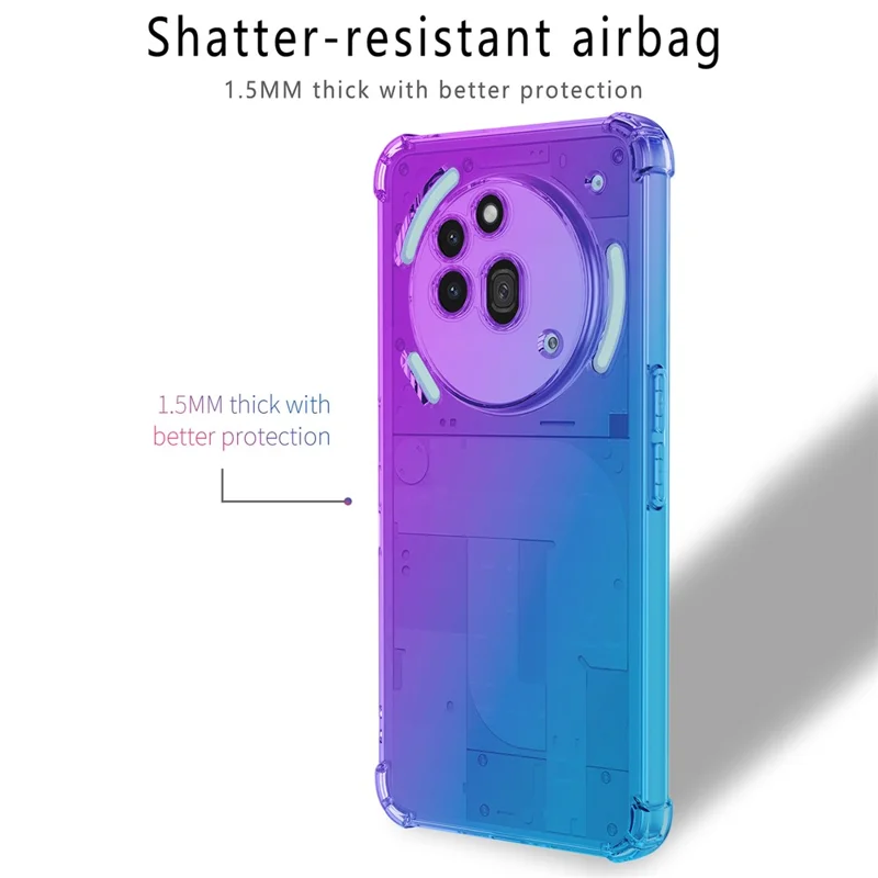 For Nothing Phone (3a) Pro Case Gradient Color TPU Phone Case Anti-Drop Phone Cover - Purple  /  Blue