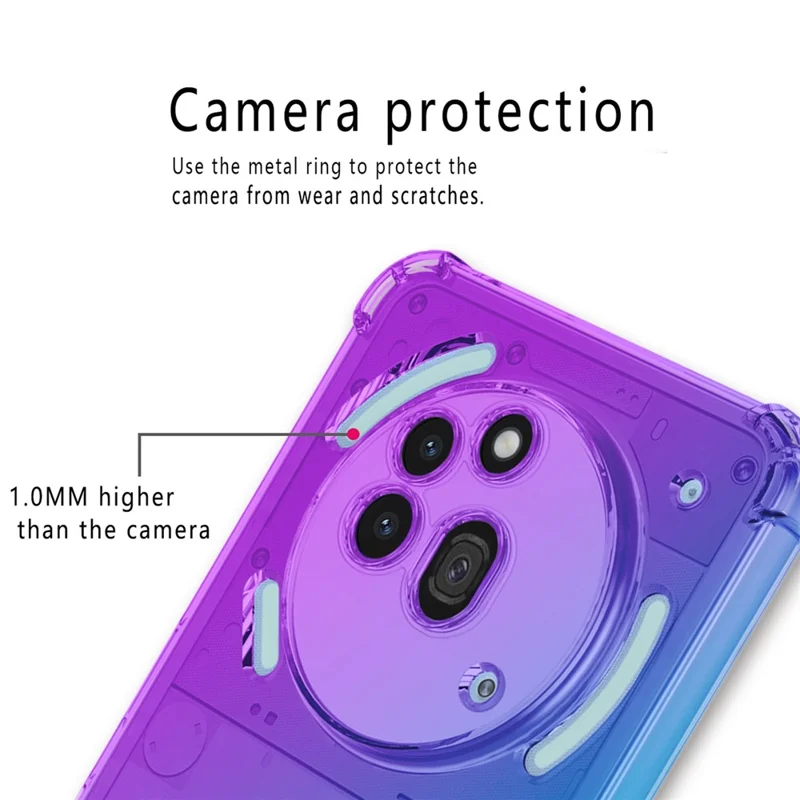 For Nothing Phone (3a) Pro Case Gradient Color TPU Phone Case Anti-Drop Phone Cover - Purple  /  Blue