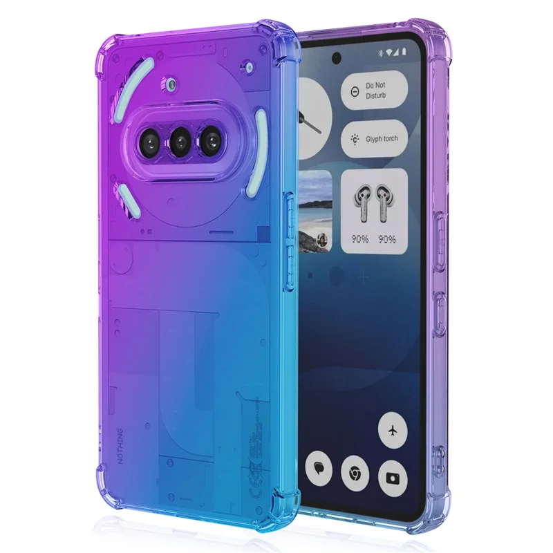 For Nothing Phone (3a) Case Gradient Color TPU Phone Case Anti-Drop Phone Cover - Purple  /  Blue