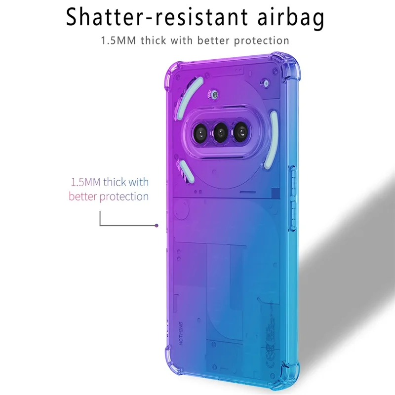 For Nothing Phone (3a) Case Gradient Color TPU Phone Case Anti-Drop Phone Cover - Purple  /  Blue