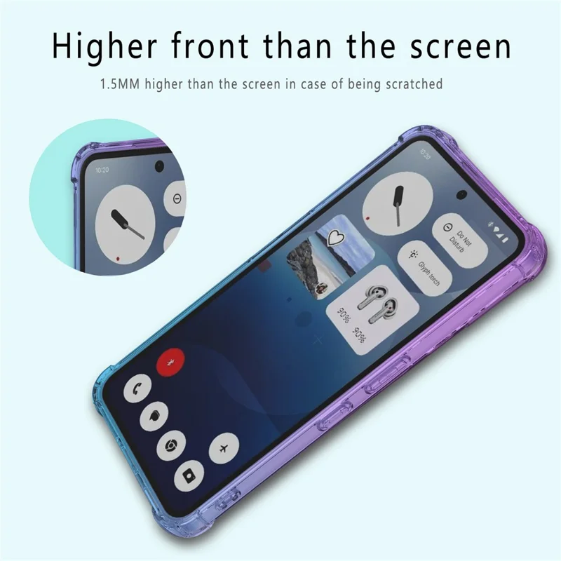 For Nothing Phone (3a) Case Gradient Color TPU Phone Case Anti-Drop Phone Cover - Purple  /  Blue