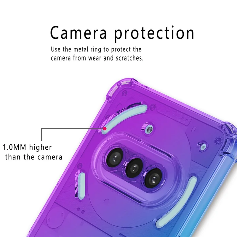 For Nothing Phone (3a) Case Gradient Color TPU Phone Case Anti-Drop Phone Cover - Purple  /  Blue