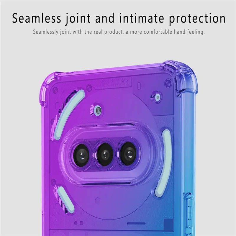 For Nothing Phone (3a) Case Gradient Color TPU Phone Case Anti-Drop Phone Cover - Purple  /  Blue