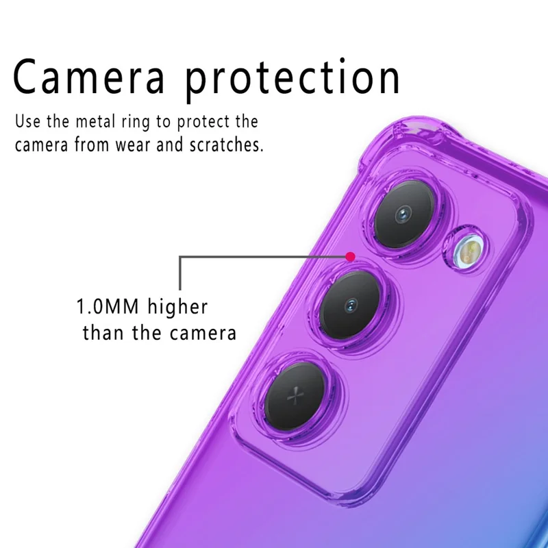 Cover per Xiaomi Redmi 15 4G (EU) (171 mm) / 15 5G (EU) (171 mm) Cover Antiurto in TPU con Design Gradient, Colore Viola/Blu