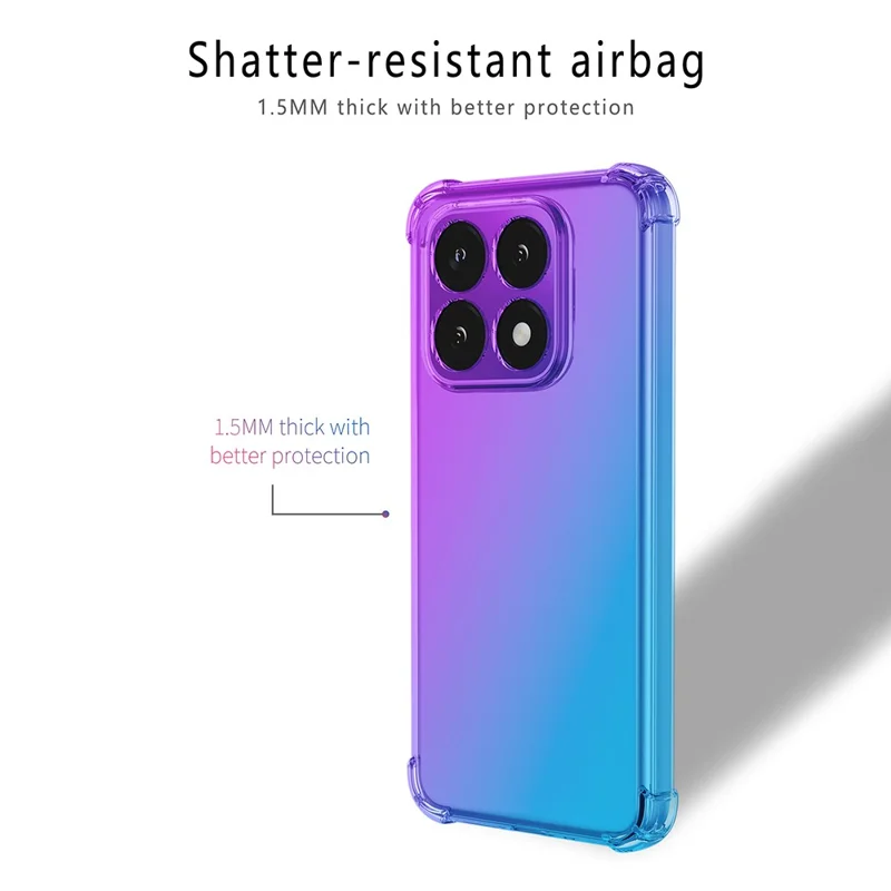 For Xiaomi 15T Case Gradient Color TPU Anti-Drop Phone Cover - Purple  /  Blue