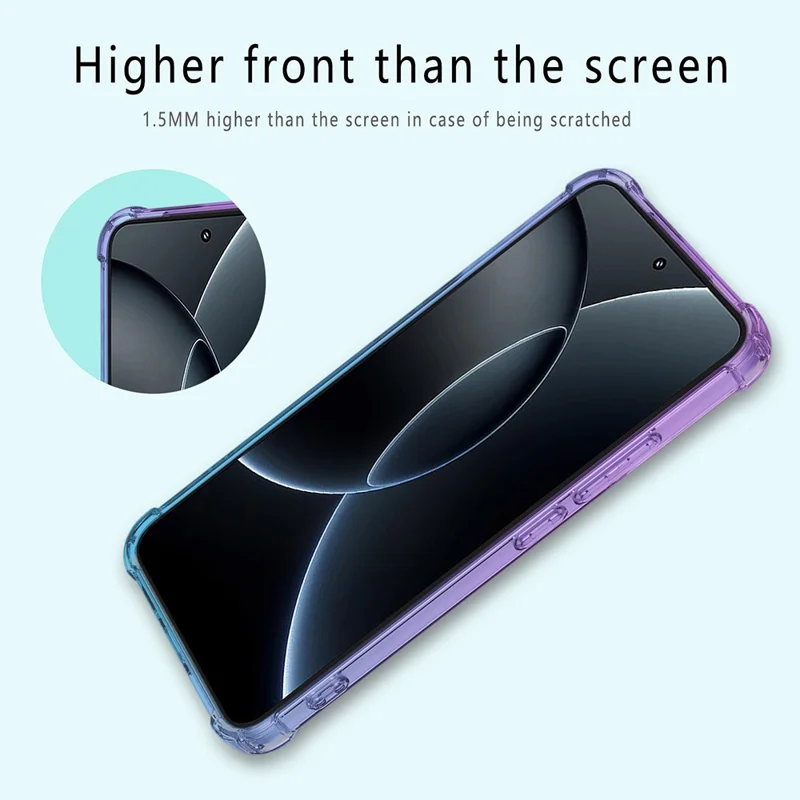For Xiaomi 15T Case Gradient Color TPU Anti-Drop Phone Cover - Purple  /  Blue