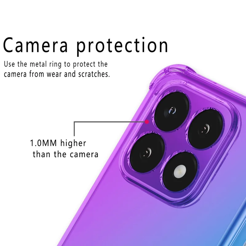 For Xiaomi 15T Case Gradient Color TPU Anti-Drop Phone Cover - Purple  /  Blue