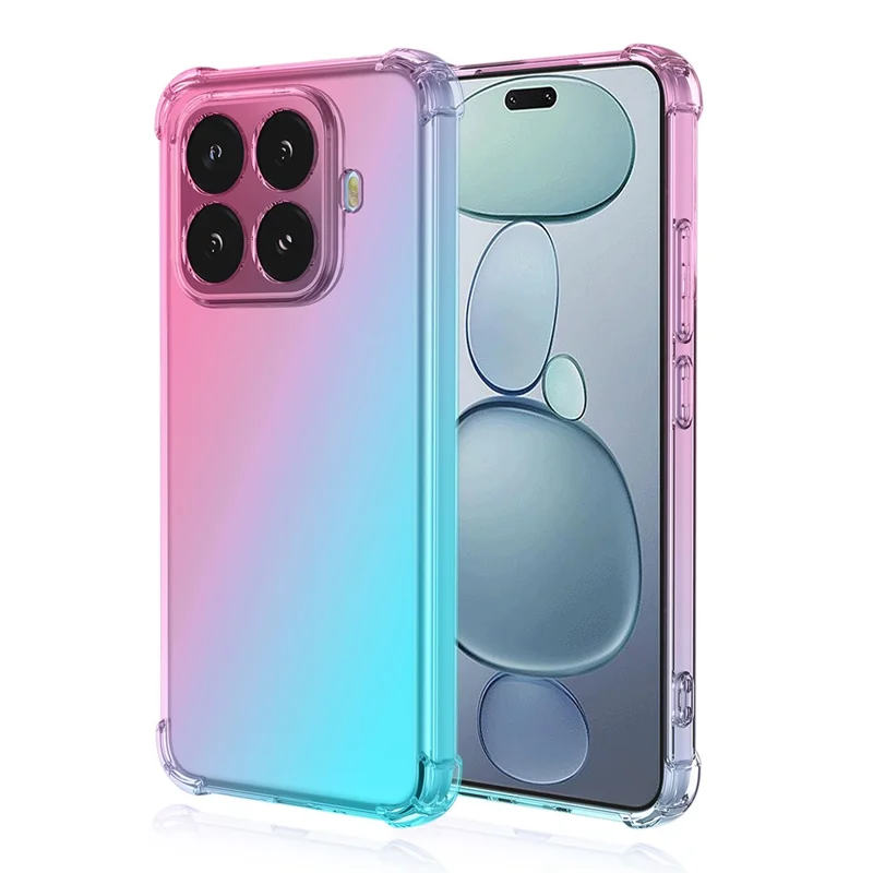 Coque pour Xiaomi 15T Pro, couleur dégradée, housse anti-chute en TPU - Rose / Vert