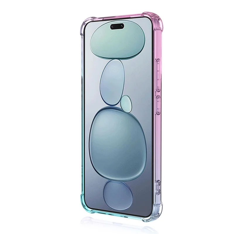 Coque pour Xiaomi 15T Pro, couleur dégradée, housse anti-chute en TPU - Rose / Vert