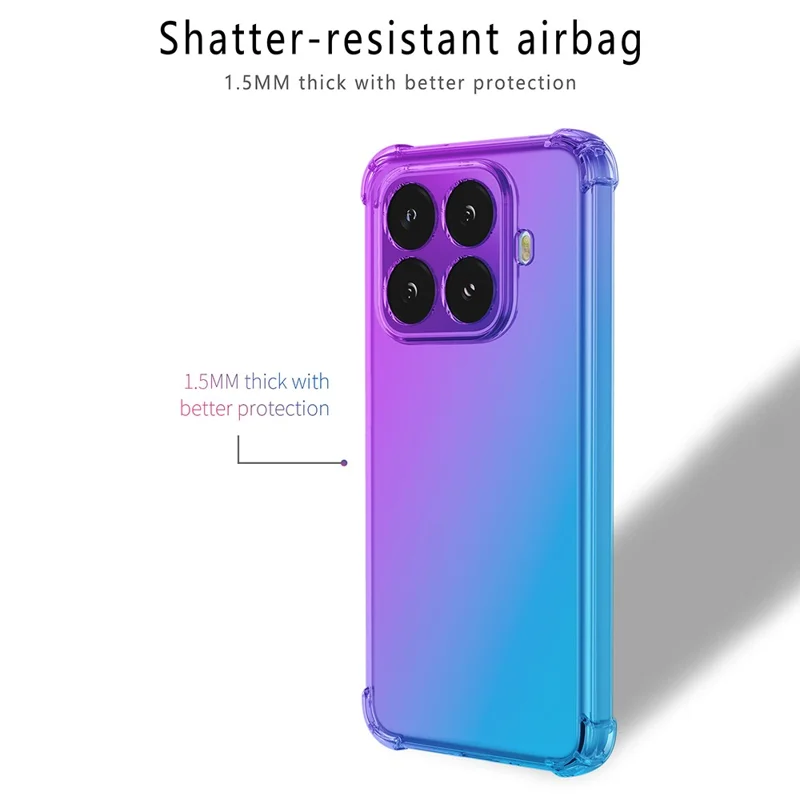 Coque pour Xiaomi 15T Pro, couleur dégradée, housse anti-chute en TPU - Rose / Vert