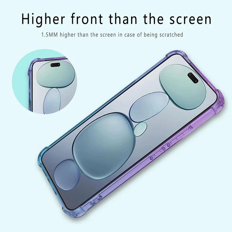 Coque pour Xiaomi 15T Pro, couleur dégradée, housse anti-chute en TPU - Rose / Vert