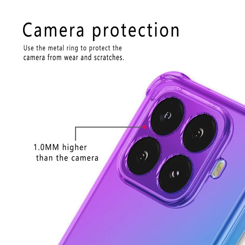 Coque pour Xiaomi 15T Pro, couleur dégradée, housse anti-chute en TPU - Rose / Vert