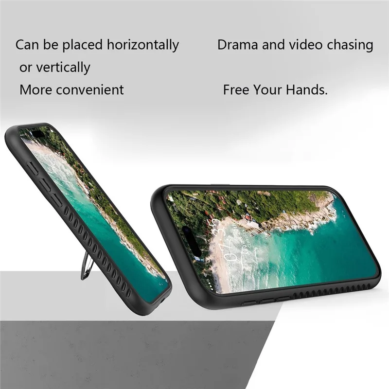 For Xiaomi Redmi Note 14 Pro 4G Case with Kickstand Shockproof TPU + PC Phone Back Cover - Black