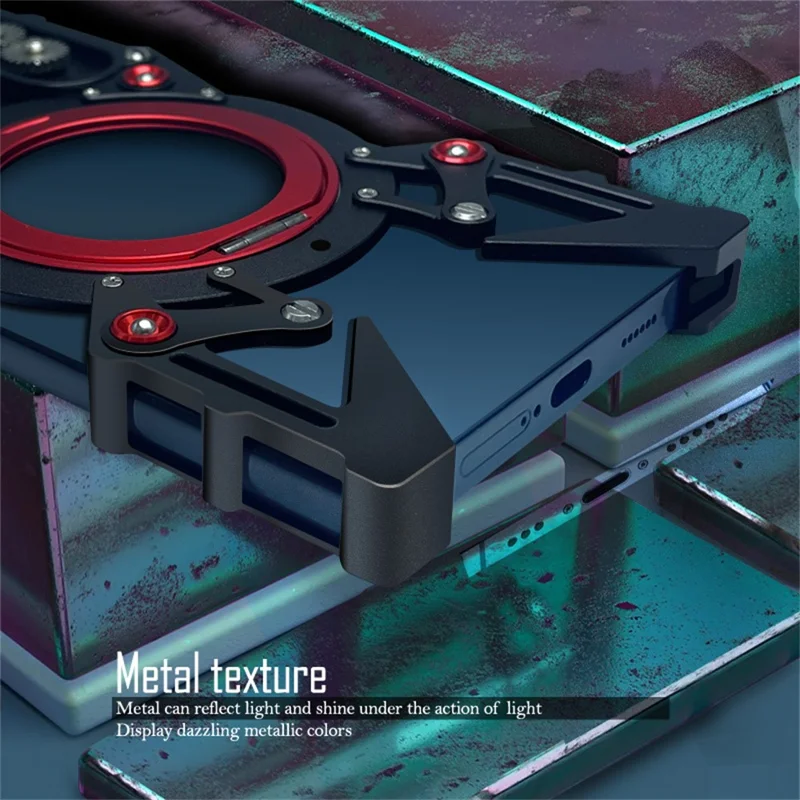 For Nothing Phone (3a) Lite 5G Bumper Case Kickstand Aluminum Alloy Magnetic Phone Cover with Wrist Strap - Black