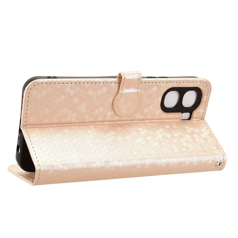 Wallet Case For Oppo A6x 5G  /  A6x 4G Dot Pattern Imprint PU Leather Phone Cover with Wrist Strap - Rose Gold