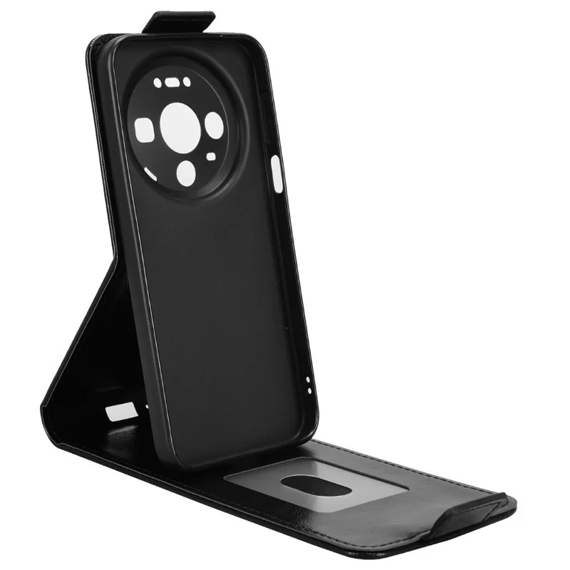 For Huawei Mate 80 / Mate 80 Pro Stand Case Magnetic Clasp Vertical Flip Leather Phone Cover with Card Holder - Black