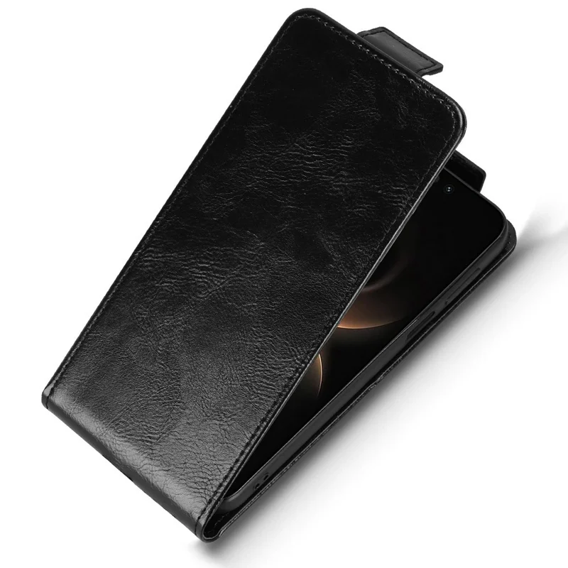 For Huawei Mate 80 / Mate 80 Pro Stand Case Magnetic Clasp Vertical Flip Leather Phone Cover with Card Holder - Black