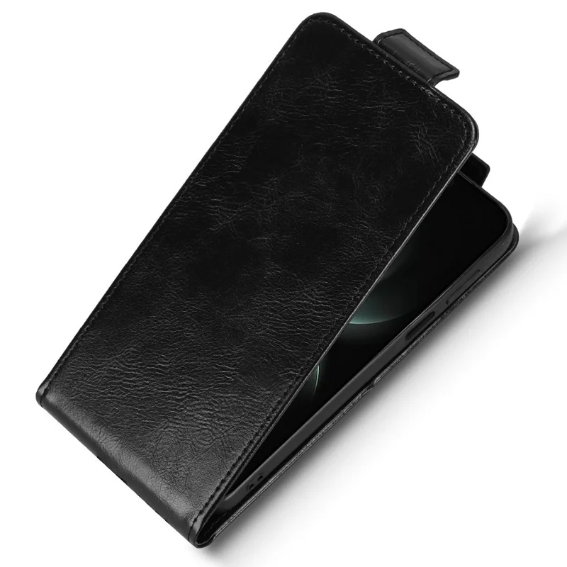 For Huawei Mate 80 Pro Max Stand Case Magnetic Clasp Vertical Flip Leather Phone Cover with Card Holder - Black