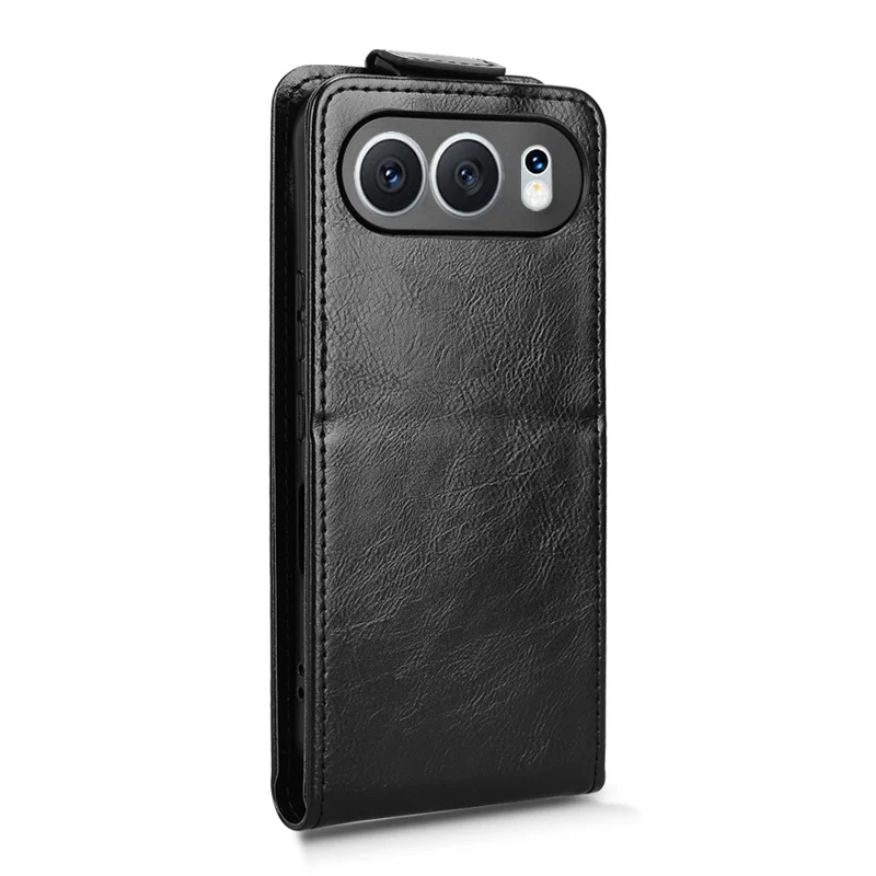 For Honor 500 5G Stand Case Magnetic Clasp Vertical Flip Leather Phone Cover with Card Holder - Black