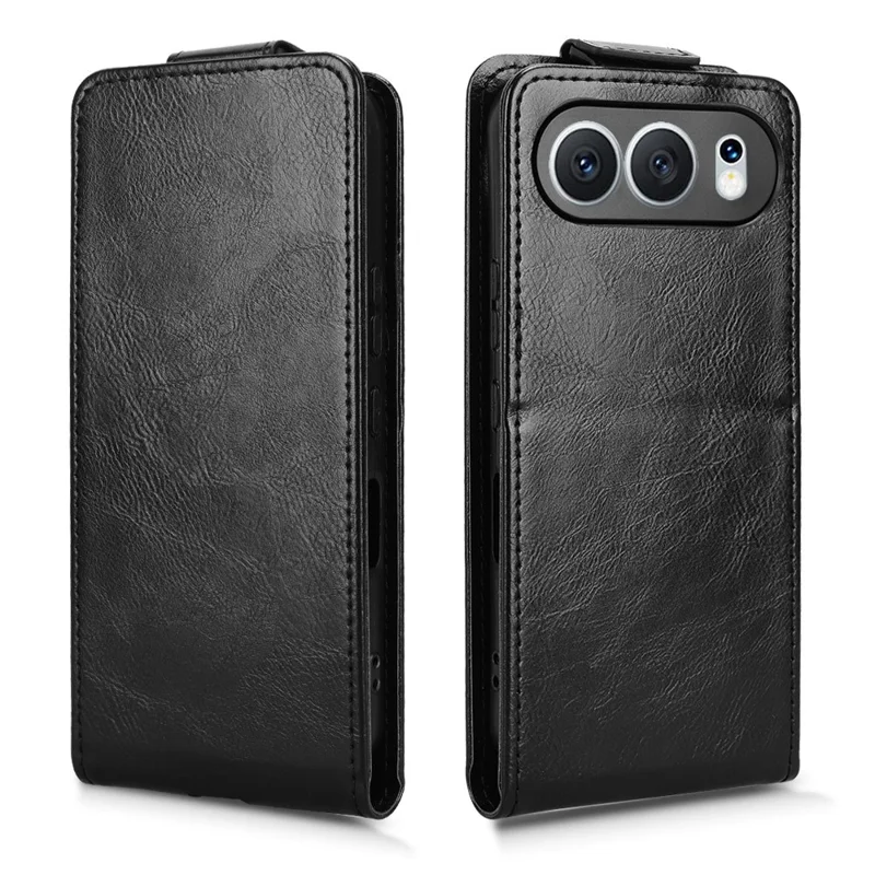 For Honor 500 5G Stand Case Magnetic Clasp Vertical Flip Leather Phone Cover with Card Holder - Black