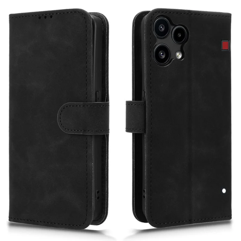 Cover in pelle per Nothing Phone (3a) Lite 5G, custodia con effetto pelle antiurto con portafoglio e supporto, chiusura a libro - Nero