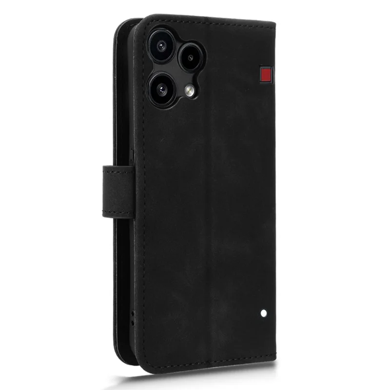 Cover in pelle per Nothing Phone (3a) Lite 5G, custodia con effetto pelle antiurto con portafoglio e supporto, chiusura a libro - Nero
