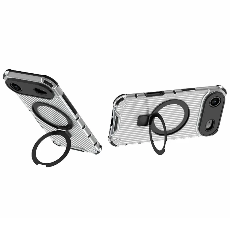 For iPhone Air Magnetic Case with Kickstand PC + TPU Phone Cover Compatible with MagSafe - Transparent