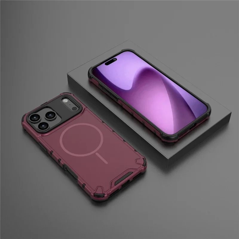 Cover per iPhone 17 Pro Compatibile con MagSafe con Texture Corrugata per Dissipazione del Calore in TPU + PC - Viola