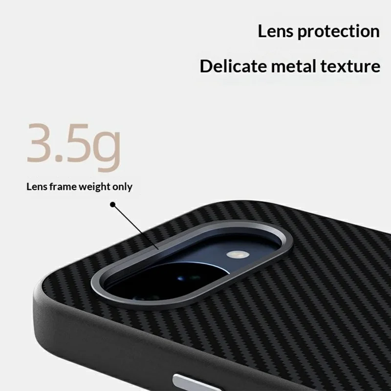 ABEEL For Google Pixel 10a Magnetic Case Carbon Fiber Texture TPU PC PU Phone Back Cover - Black