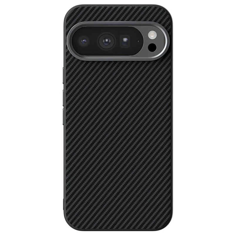 ABEEL For Google Pixel 10 Pro XL Magnetic Case Carbon Fiber Texture TPU PC PU Phone Back Cover - Black