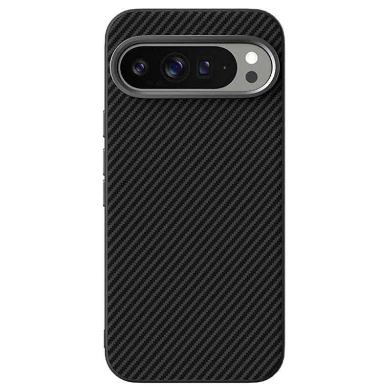 ABEEL For Google Pixel 9  /  9 Pro Magnetic Case Carbon Fiber Texture TPU PC PU Phone Back Cover - Black