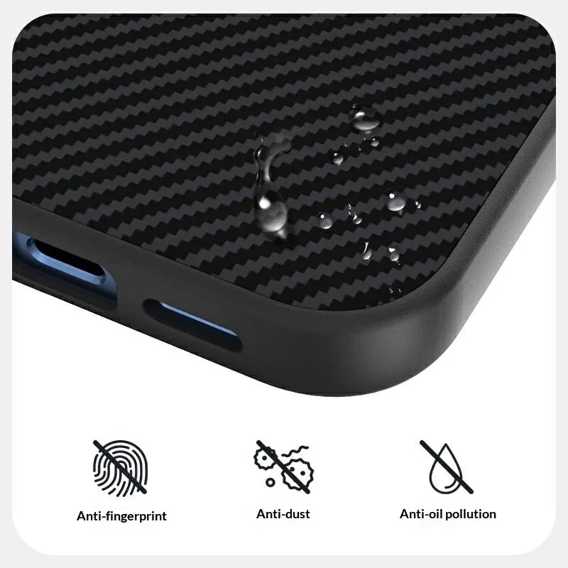 ABEEL For Google Pixel 9  /  9 Pro Magnetic Case Carbon Fiber Texture TPU PC PU Phone Back Cover - Black