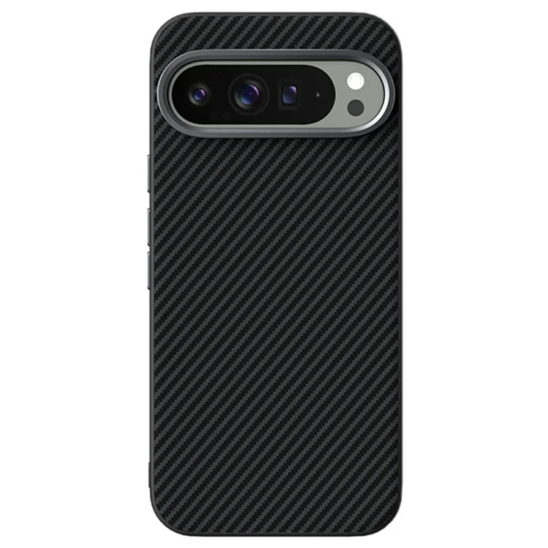 ABEEL для Google Pixel 9 Pro XL магнитный чехол с текстурой углеродного волокна, задняя панель из ТПУ, поликарбоната и искусственной кожи — черный