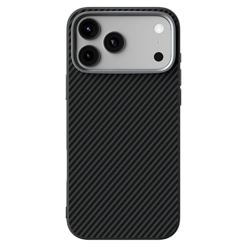 ABEEL For iPhone 17 Pro Max Case Compatible with MagSafe Carbon Fiber Texture TPU PC PU Phone Back Cover - Black