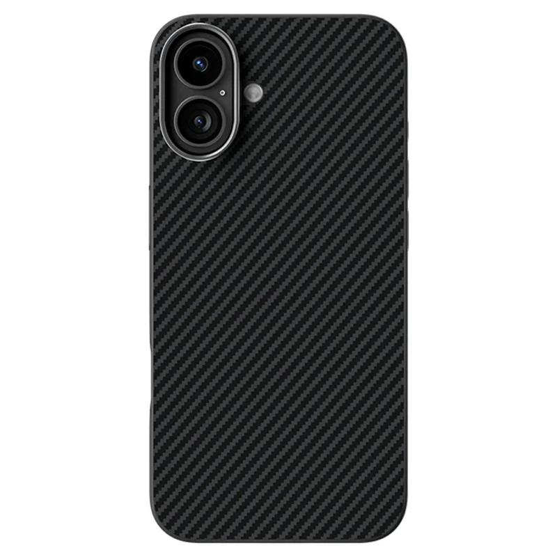 ABEEL For iPhone 16 Case Compatible with MagSafe Carbon Fiber Texture TPU PC PU Phone Back Cover - Black