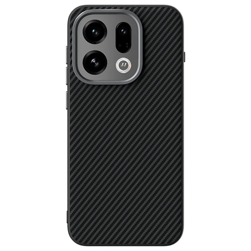ABEEL pour Oppo Find X9 5G étui magnétique avec texture fibre de carbone coque arrière en TPU PC PU - Noir