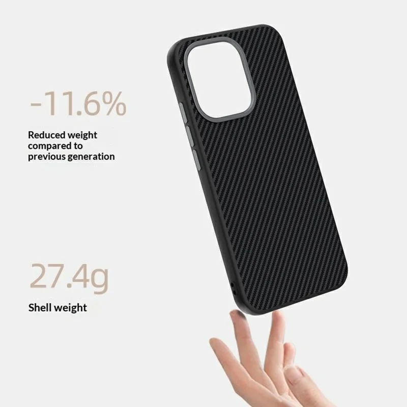 ABEEL pour Oppo Reno15 Pro 5G étui magnétique avec texture fibre de carbone coque arrière en TPU PC PU - Noir