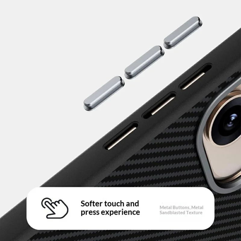 ABEEL pour Oppo Reno15 Pro 5G étui magnétique avec texture fibre de carbone coque arrière en TPU PC PU - Noir