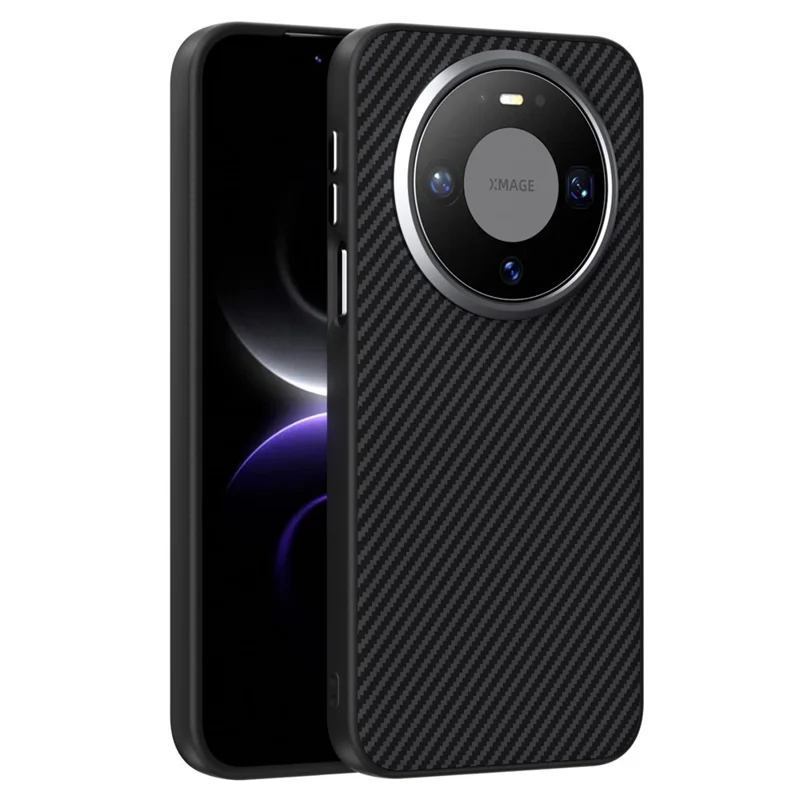 ABEEL til Huawei Mate 80 / 80 Pro magnetisk hylse med struktur af kulfiber TPU PC PU telefon bagside - Sort