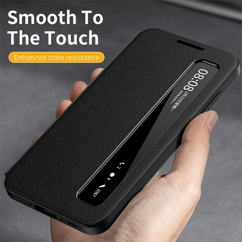 For Samsung Galaxy A56 5G / A36 5G Case Smart View Window Leather Phone Cover - Black